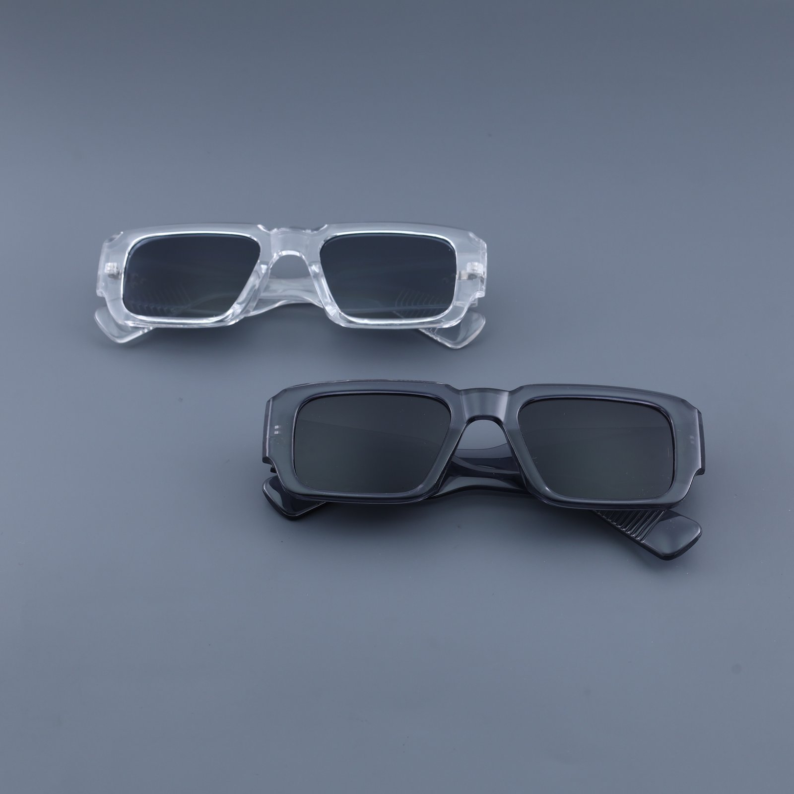 OG Crystal Shadow | Classic Square Black Lens Sunglasses
