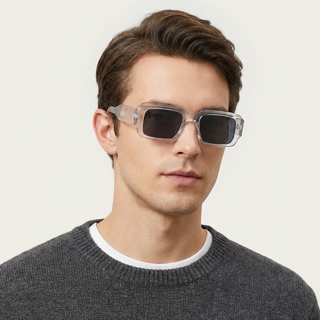 OG Crystal Shadow | Classic Square Black Lens Sunglasses