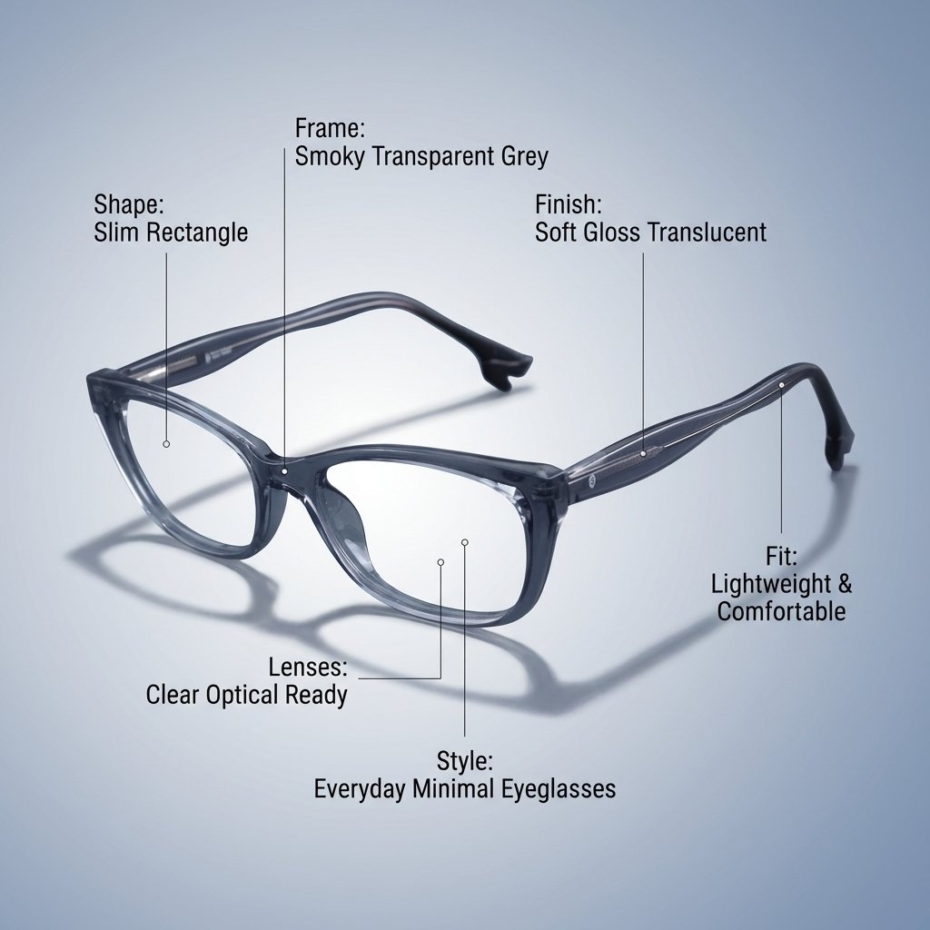 OG Crystal Smoke | Transparent Grey Slim Eyeglasses