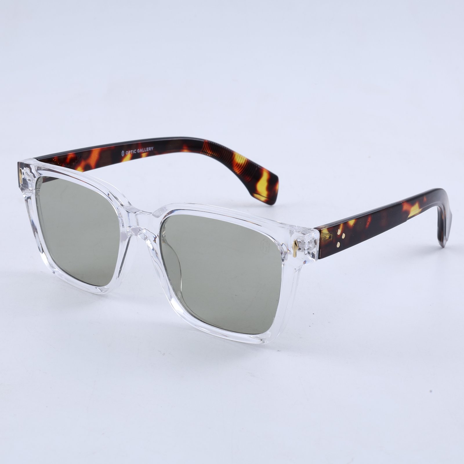 OG Crystal Voyager | Luxury Crystal Square Sunglasses with Silver Mirror Lenses