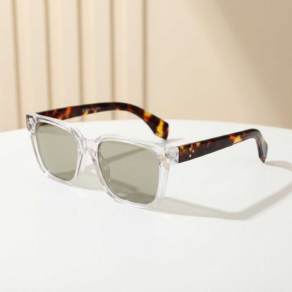 OG Crystal Voyager | Luxury Crystal Square Sunglasses with Silver Mirror Lenses