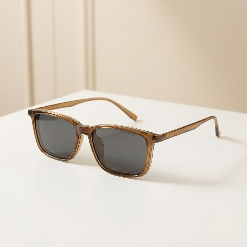 OG Desert Smoke | Transparent Brown Square Sunglasses