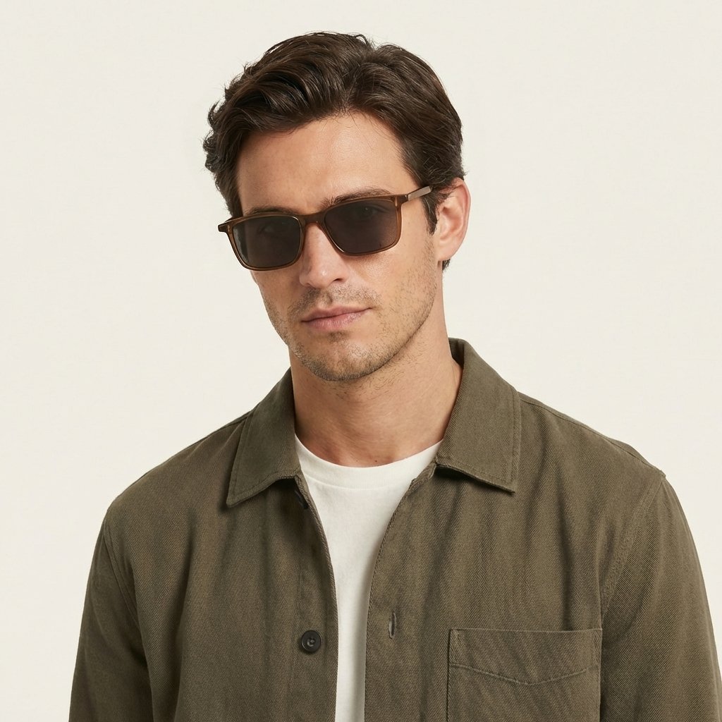 OG Desert Smoke | Transparent Brown Square Sunglasses