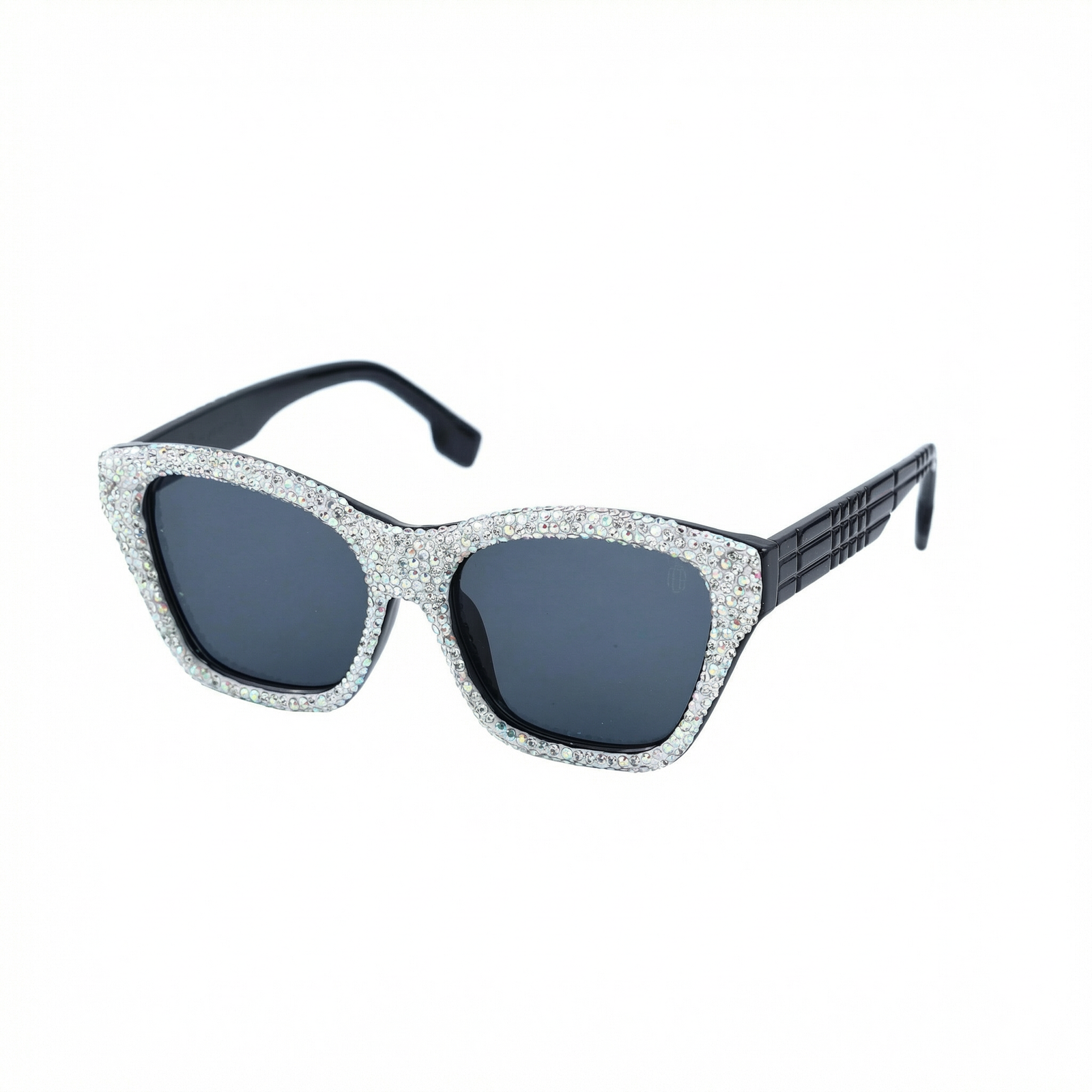 OG Diamond Diva Full Rim Cat-Eye Sunglasses | Crystal Studded Glam Black Party Shades for Women