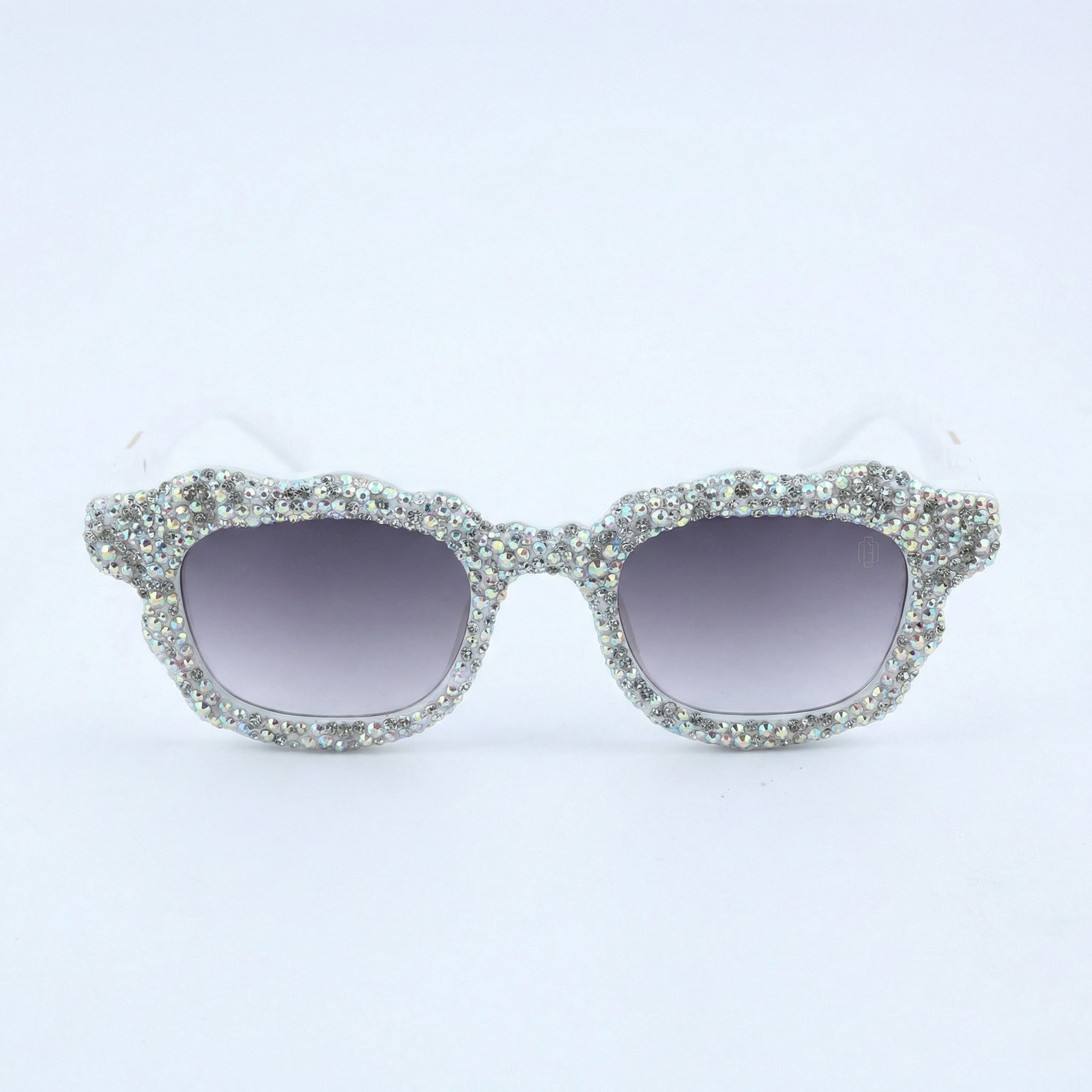 OG Diamond Frost | Crystal-Studded White Luxe Statement Sunglasses