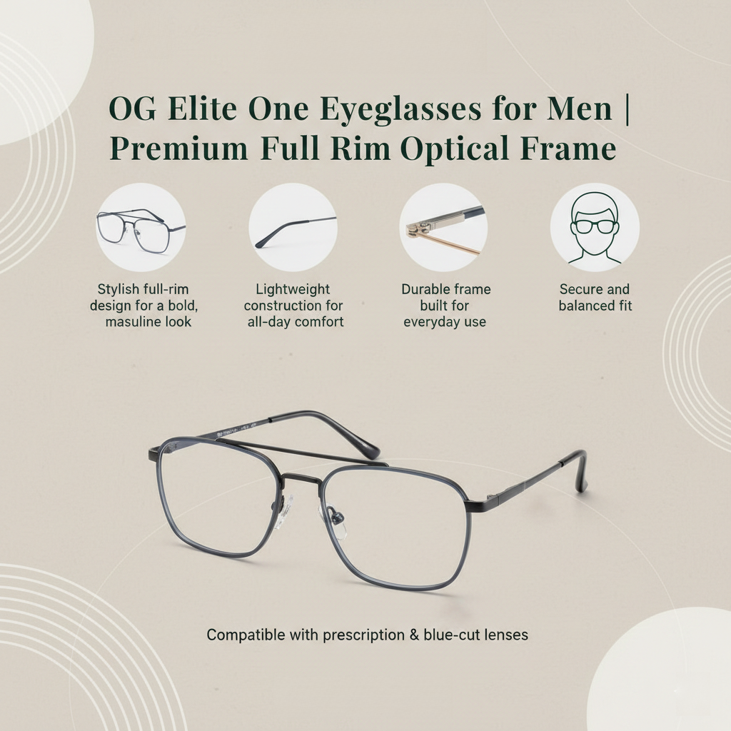 OG Elite One Eyeglasses for Men | Premium Full Rim Optical Frame
