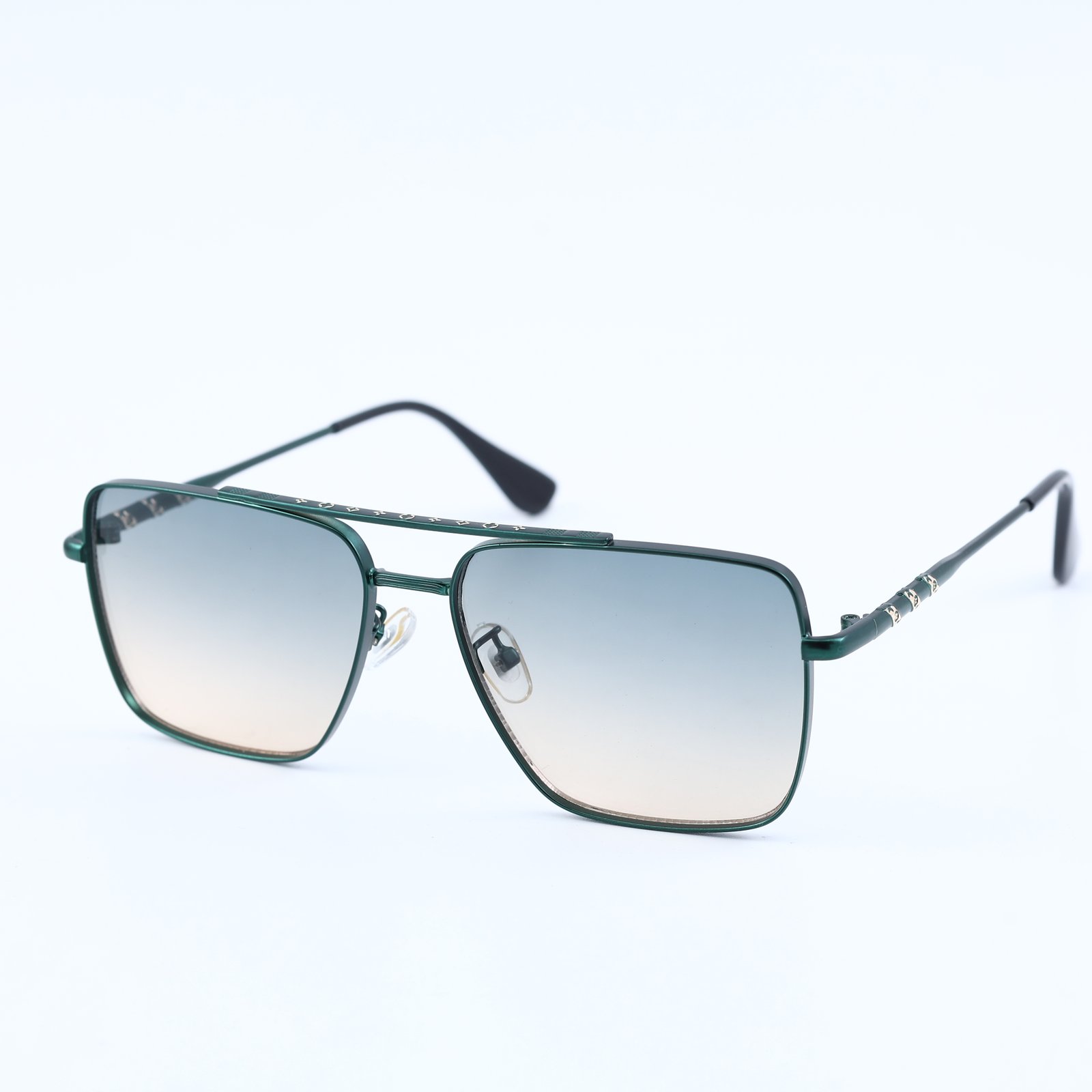 OG Emerald Glide | Green Metal Square Gradient Sunglasses