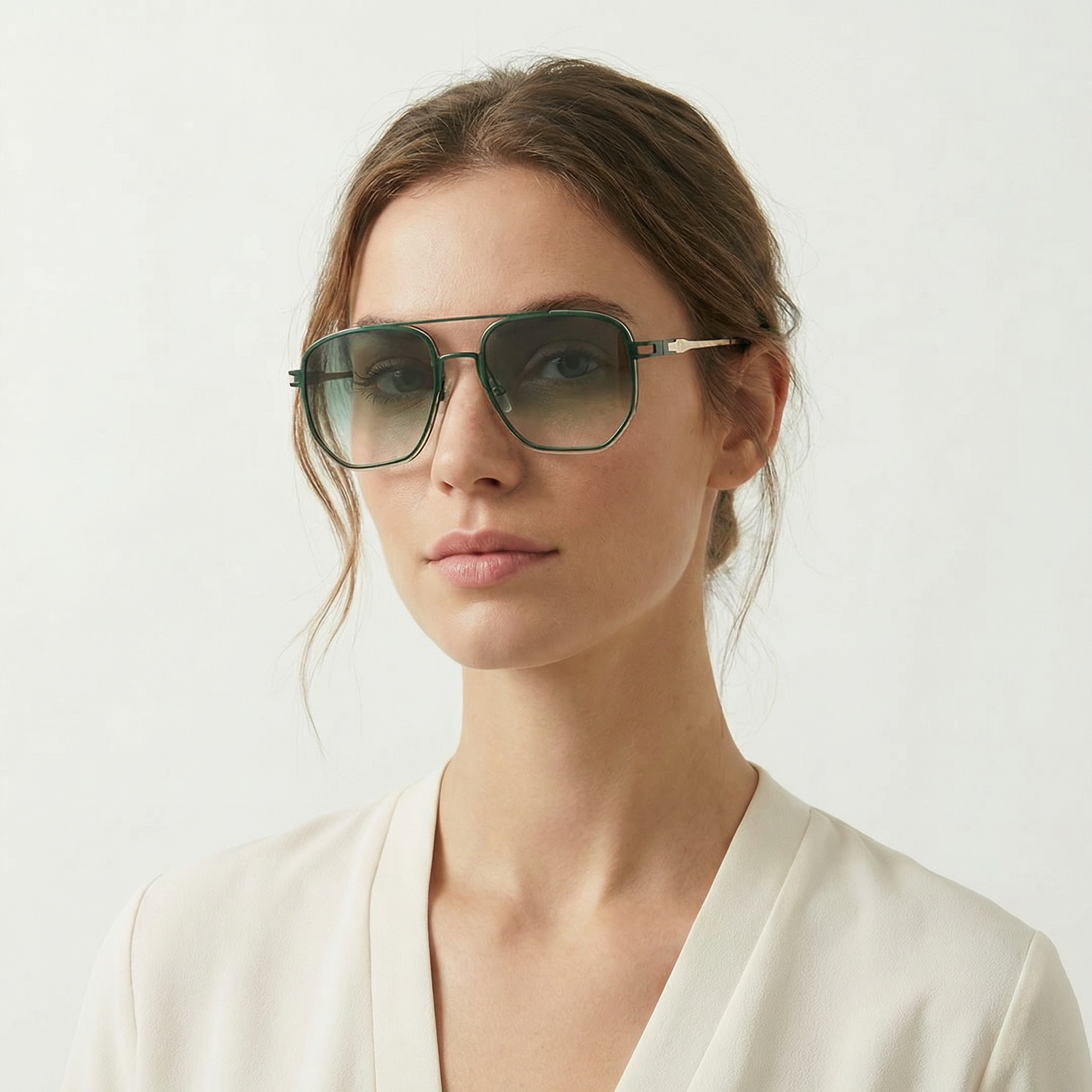 OG Emerald Pilot | Green Double-Bridge Aviator Sunglasses