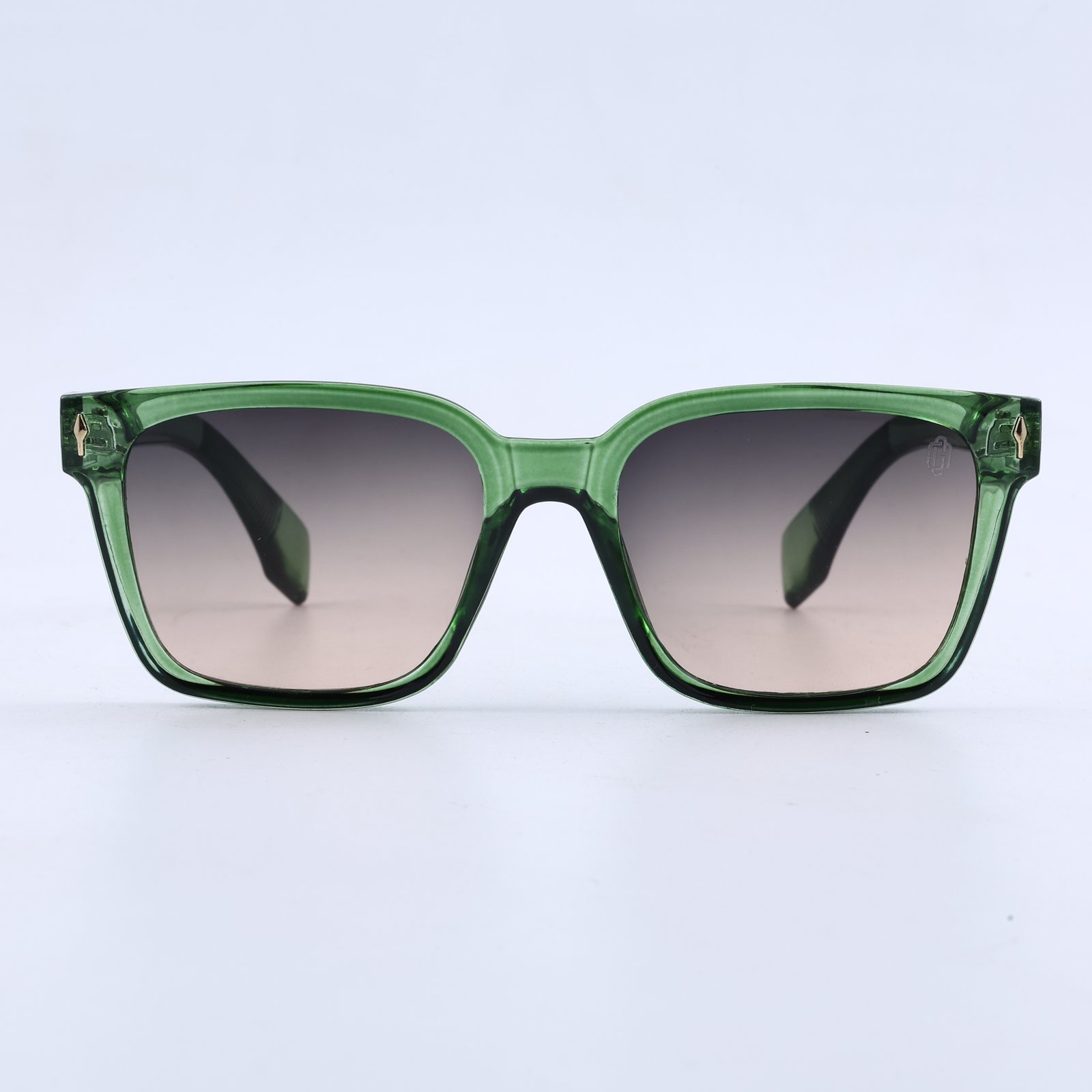 OG Emerald Prestige | Luxury Crystal Green Square Sunglasses with Smoke Gradient Lenses