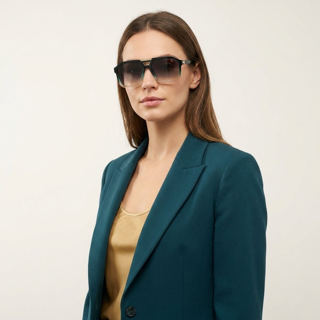 OG Emerald Sovereign | Luxury Emerald Fade Oversized Square Sunglasses with Smoke Gradient Lenses