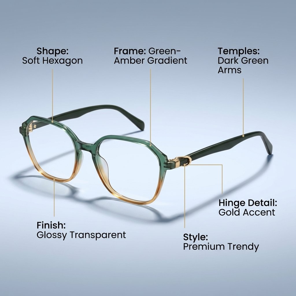 OG Forest Blend | Green Ombre Square Eyeglasses