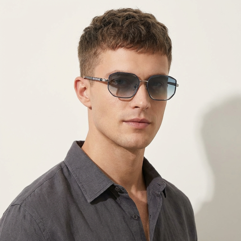 OG Frost Edge | Blue Hexa Metal Gradient Sunglasses