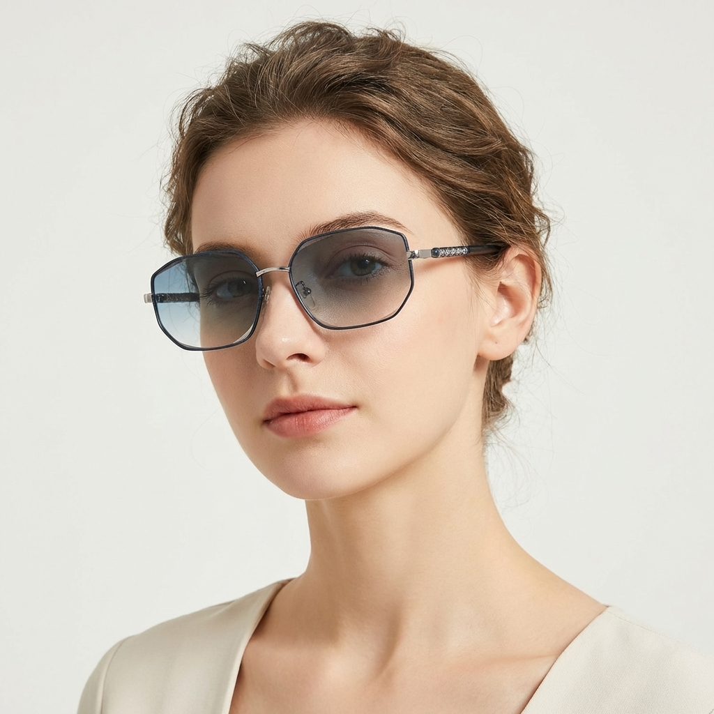 OG Frost Edge | Blue Hexa Metal Gradient Sunglasses