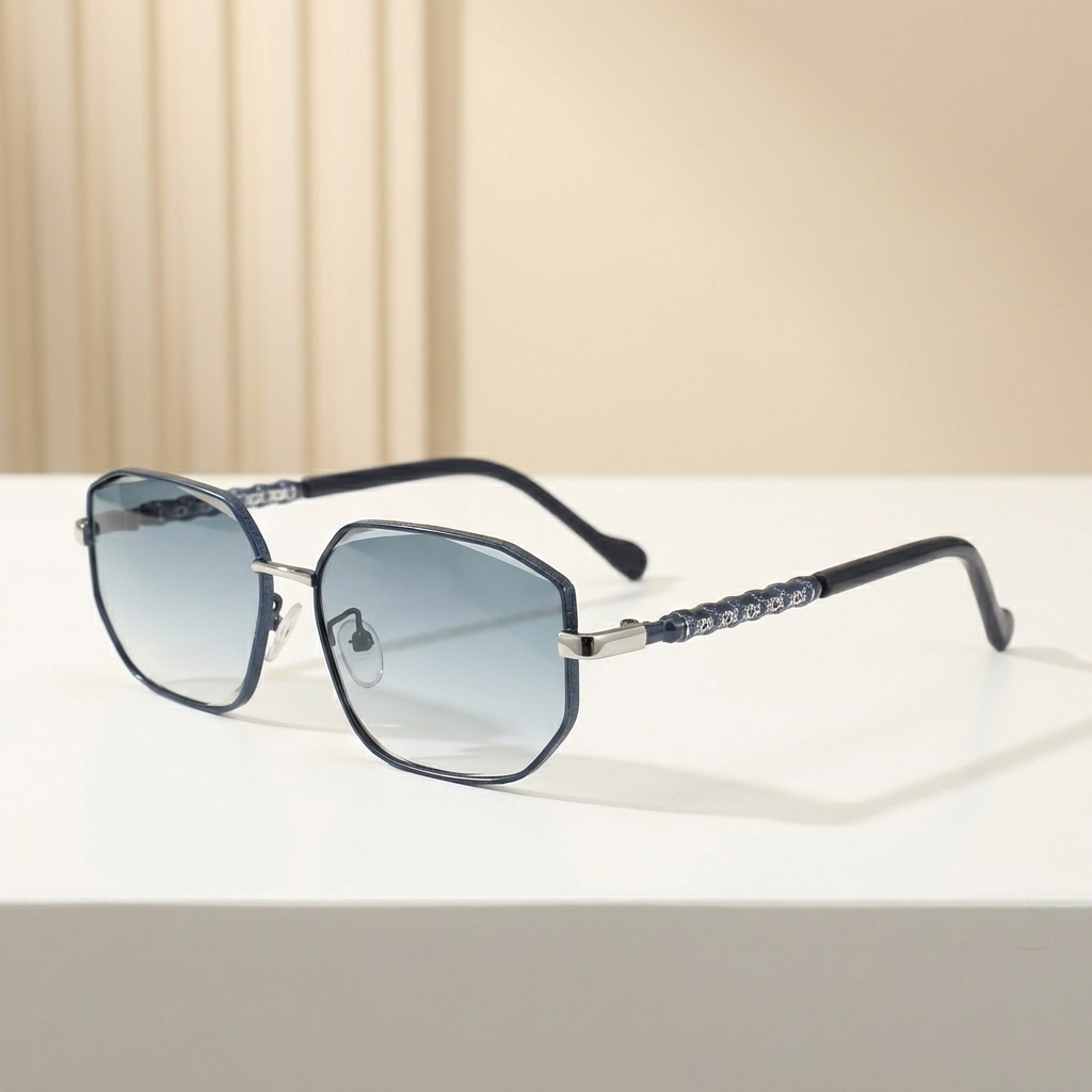 OG Frost Edge | Blue Hexa Metal Gradient Sunglasses