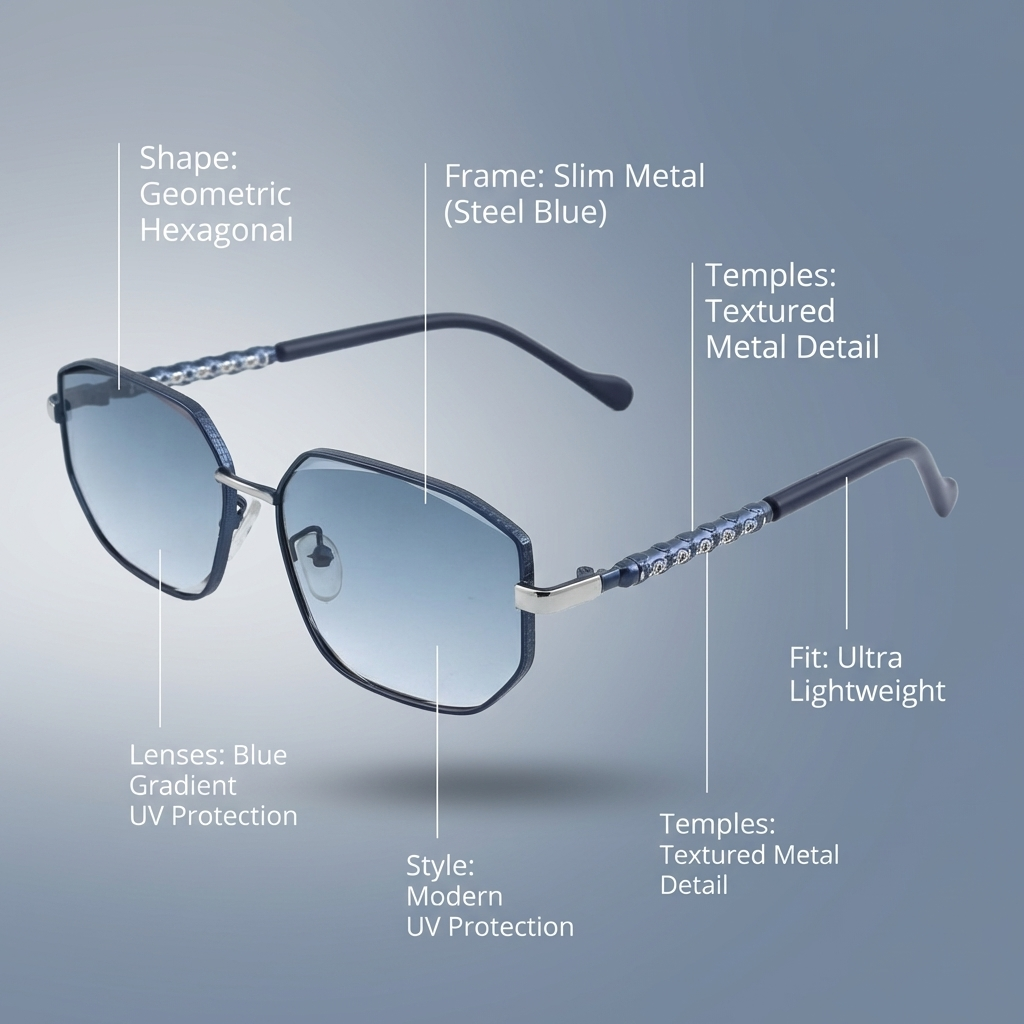 OG Frost Edge | Blue Hexa Metal Gradient Sunglasses