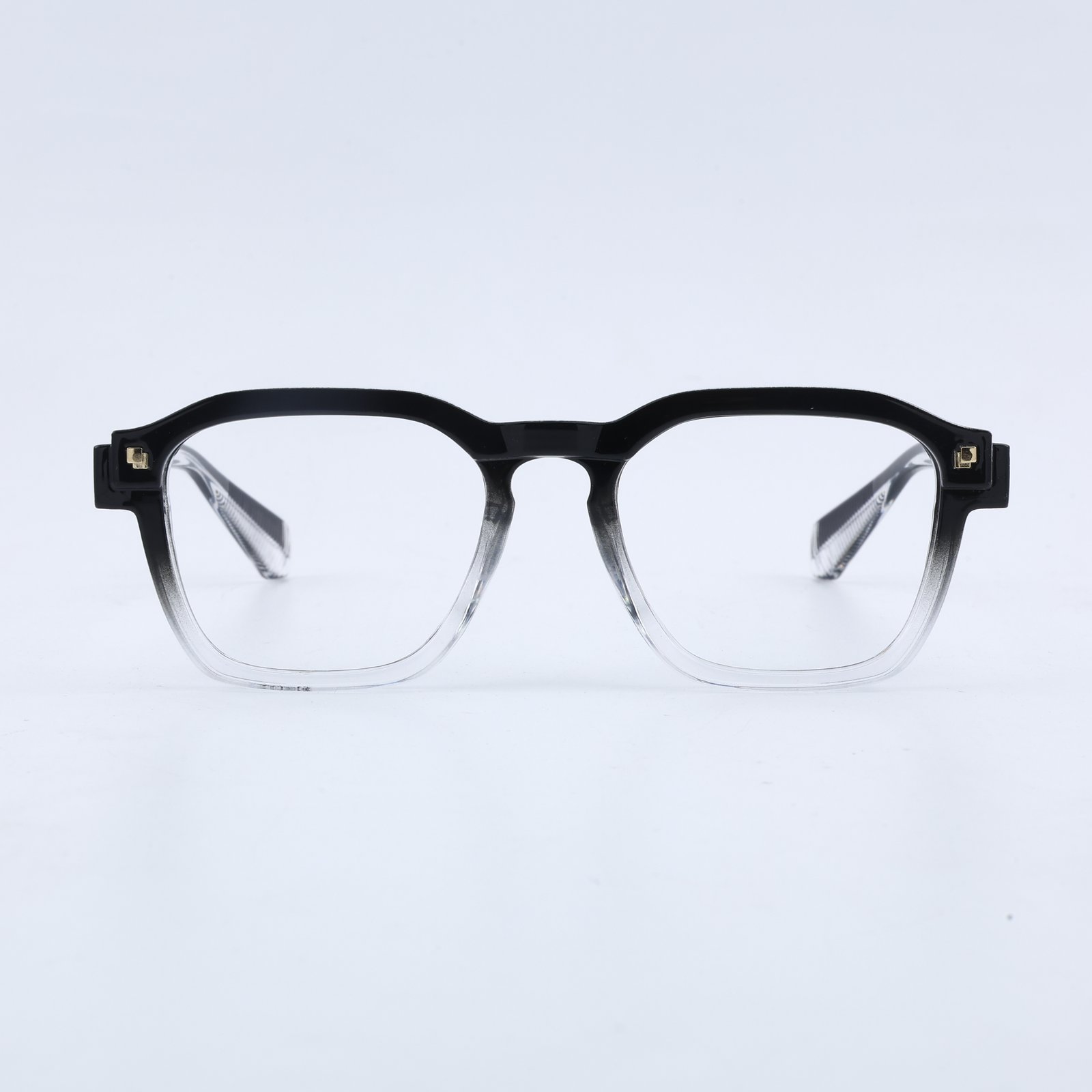 OG Frost Fade Full Rim Square Eyeglasses | Premium Dual-Tone Transparent Optical Frame for Men