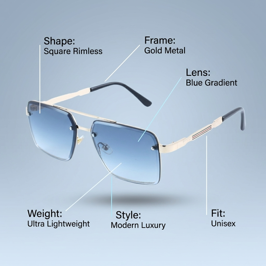 OG Gold Drift | Square Gradient Sunglasses