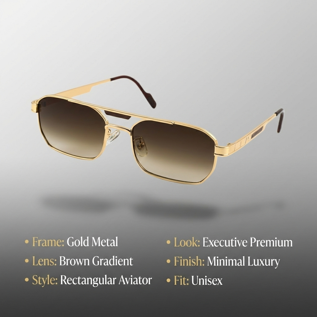 OG Gold Prestige | Classic Square Aviator Gradient Sunglasses