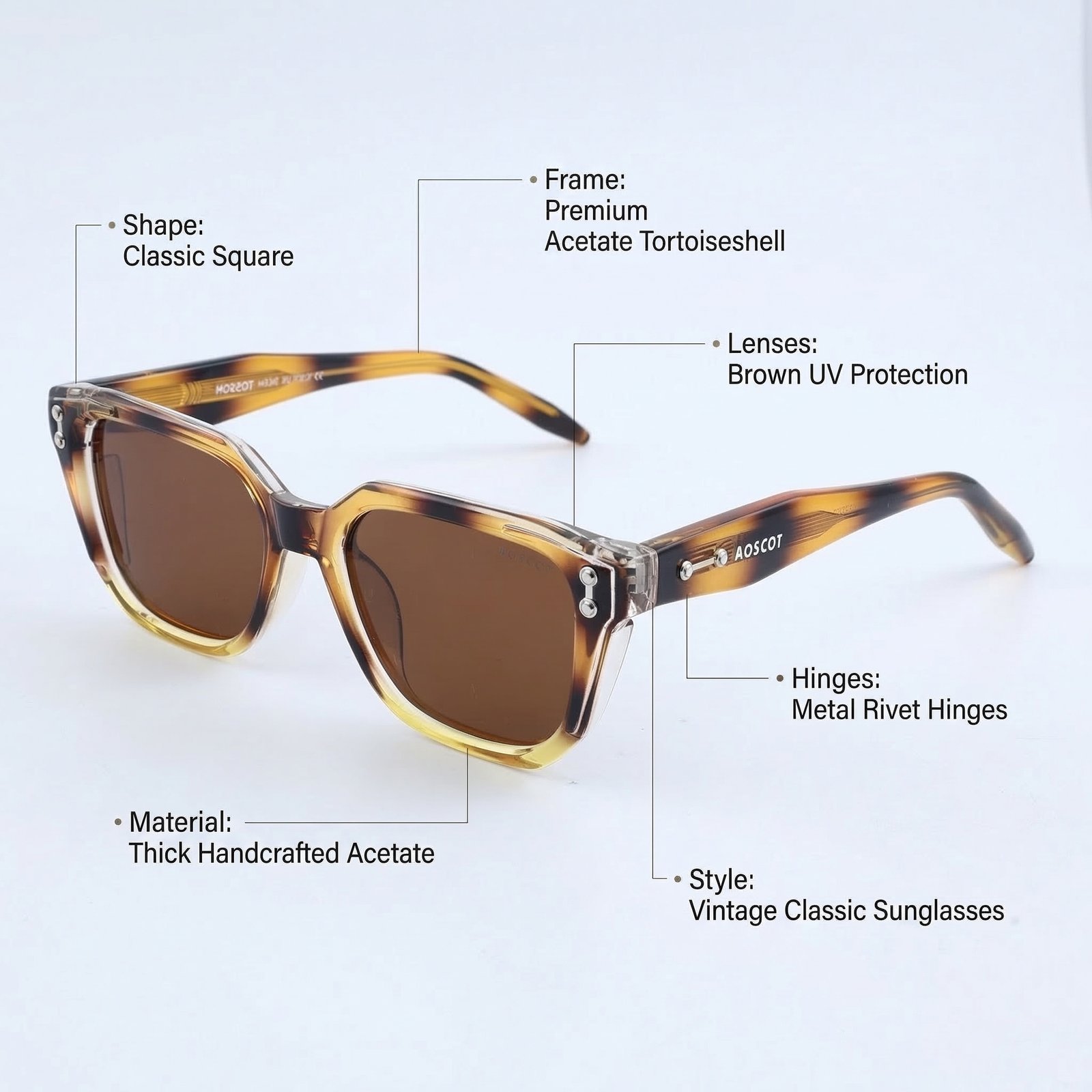 OG Honey Havana | Tortoise Square Sunglasses