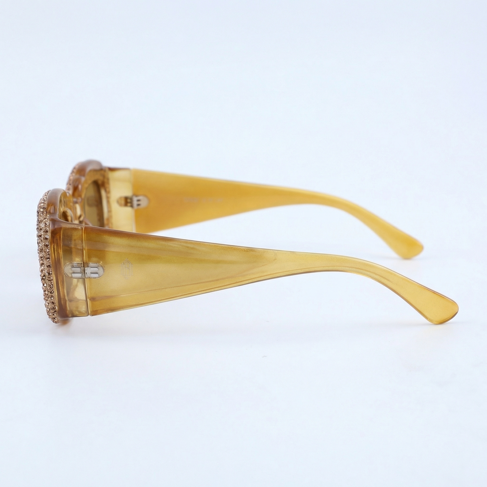 OG Honey Luxe Oval Sunglasses | Gold Crystal-Studded Premium Statement Shades for Women