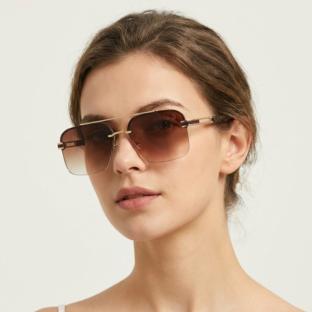 OG Ice Fade | Rimless Blue Gradient Shield Sunglasses