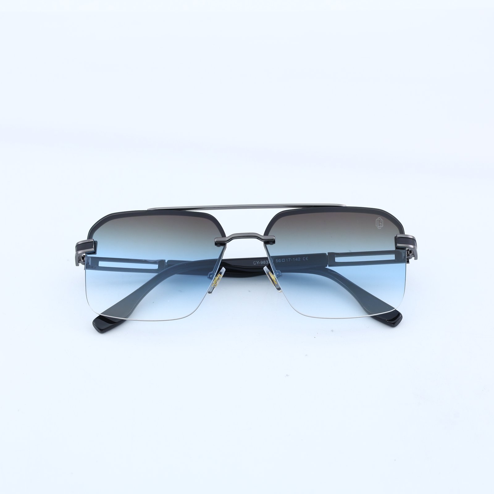 OG Ice Fade | Rimless Blue Gradient Shield Sunglasses