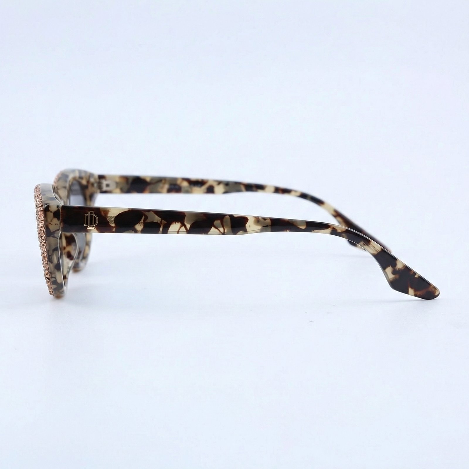 OG Leopard Luxe Crystal Cat-Eye | Gold Studded Designer Statement Sunglasses