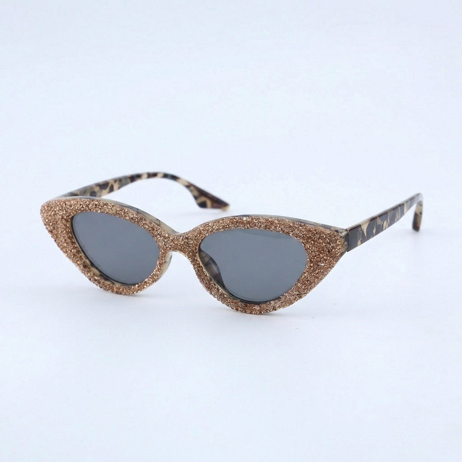 OG Leopard Luxe Crystal Cat-Eye | Gold Studded Designer Statement Sunglasses