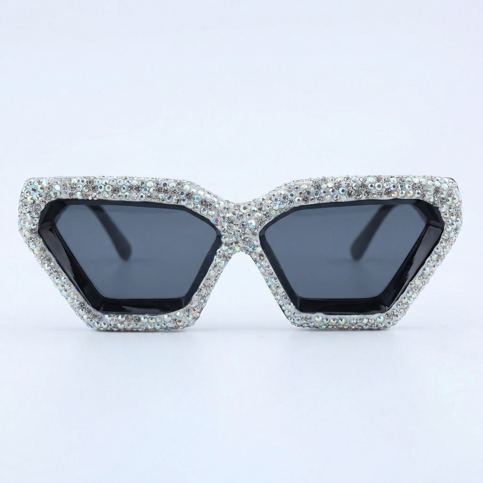 OG Ice Queen Geometric | Crystal-Studded Black Luxe Statement Sunglasses