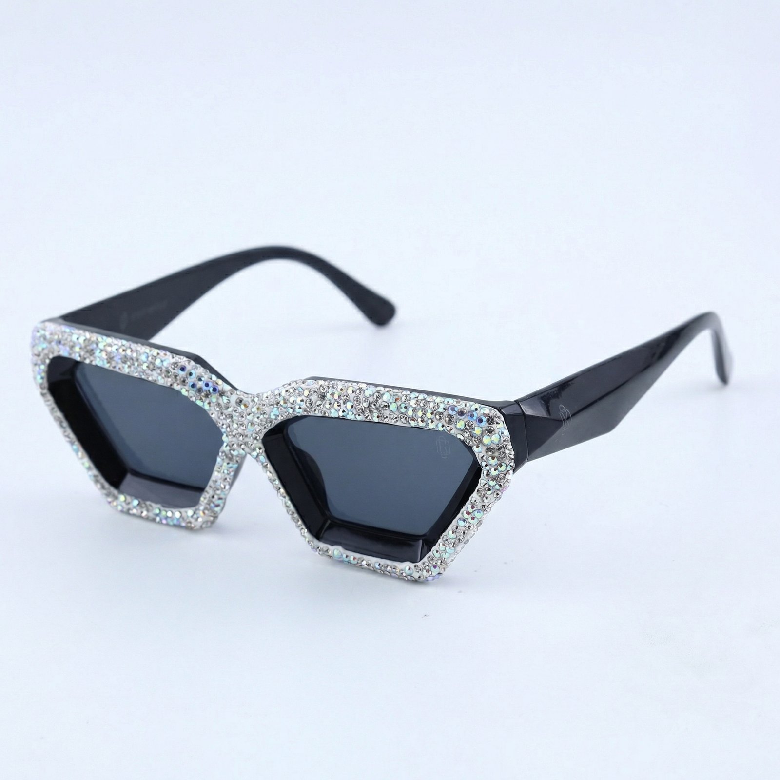 OG Ice Queen Geometric | Crystal-Studded Black Luxe Statement Sunglasses
