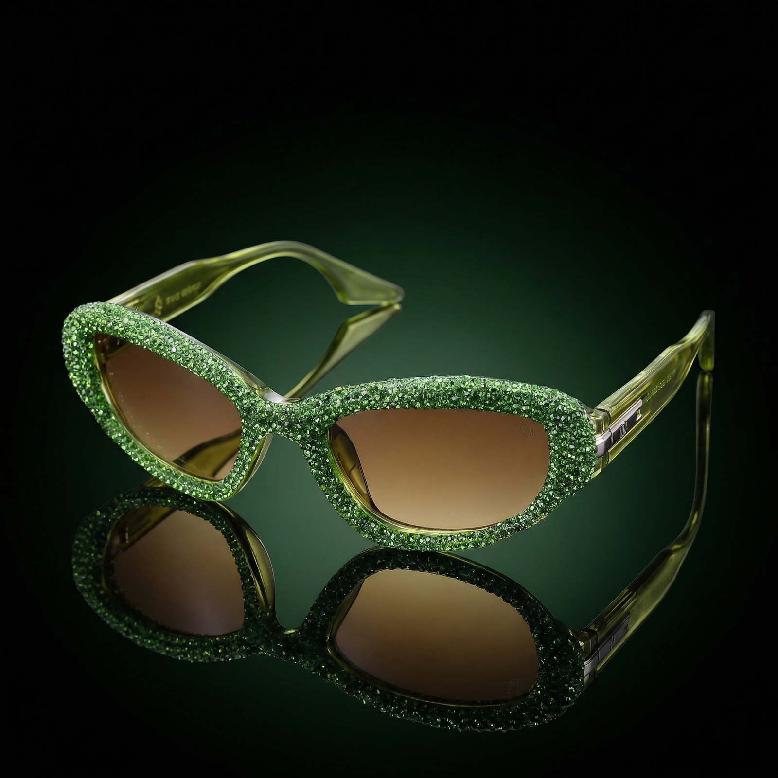 OG Lime Royale | Green Crystal-Studded Luxe Statement Sunglasses