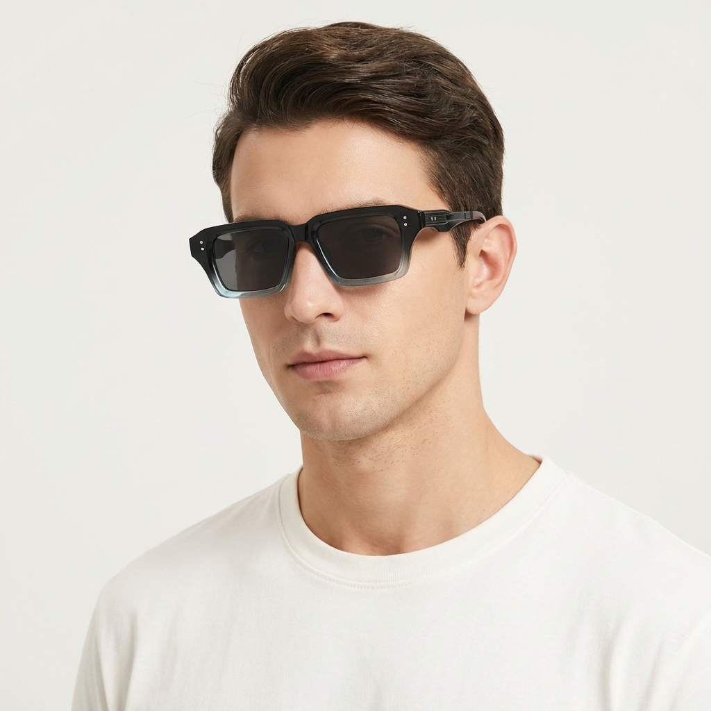 OG Lime Smoke | Transparent Square Sunglasses