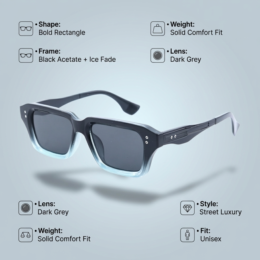 OG Lime Smoke | Transparent Square Sunglasses