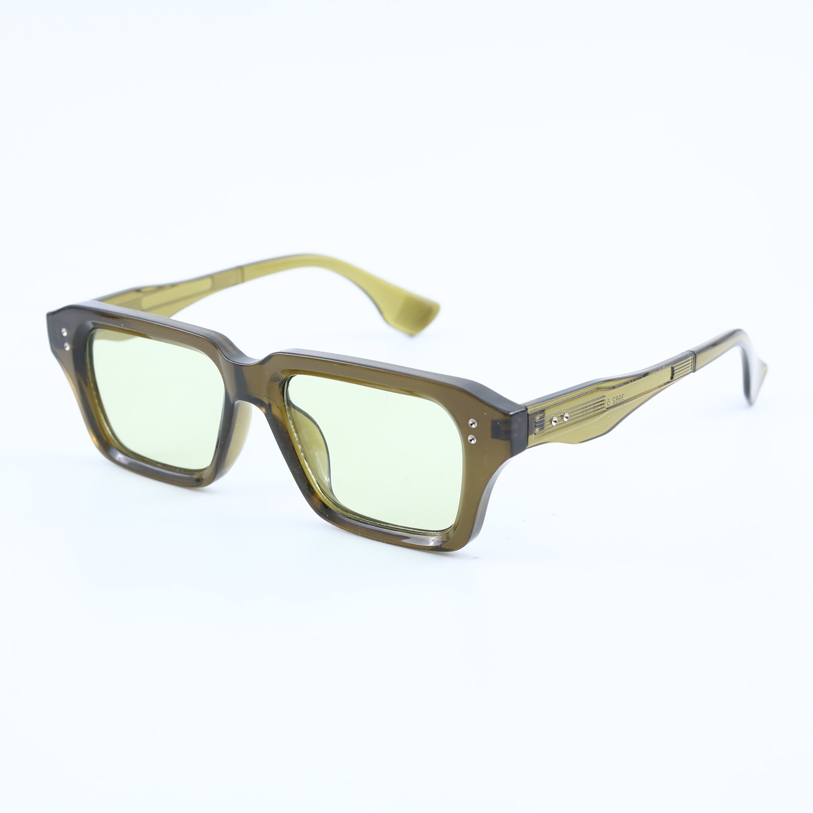 OG Lime Smoke | Transparent Square Sunglasses