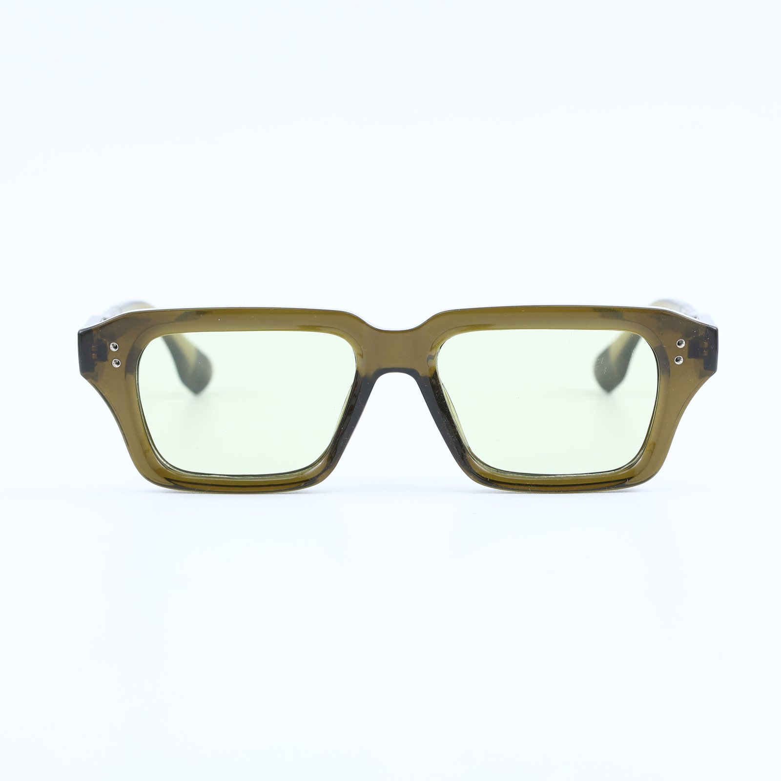 OG Lime Smoke | Transparent Square Sunglasses
