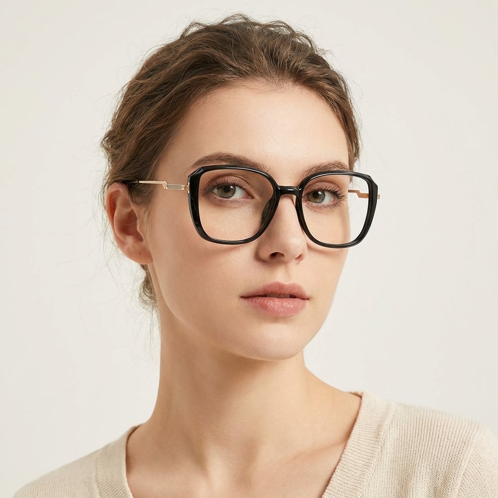 OG Luxe Line | Black & Gold Premium Square Eyeglasses