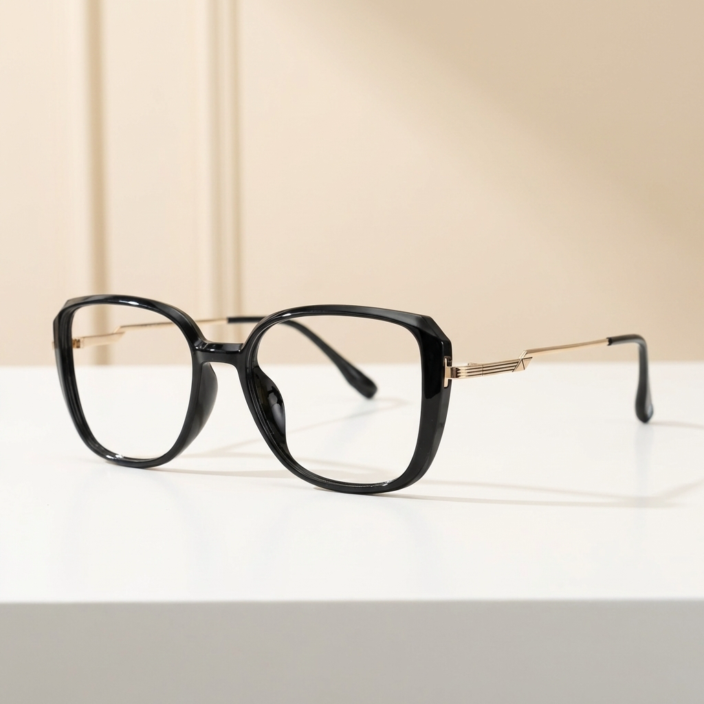 OG Luxe Line | Black & Gold Premium Square Eyeglasses