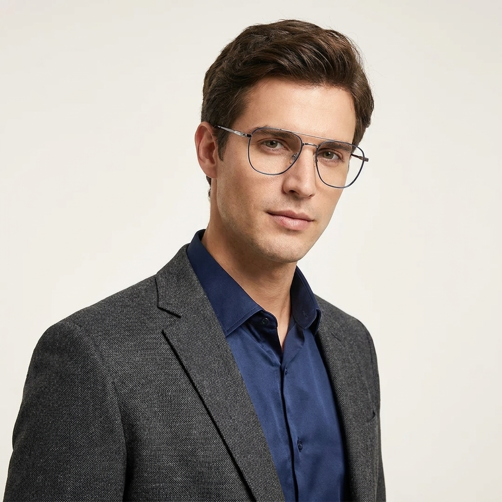 OG Metal Full Rim Weightless Square Eyeglasses – Ultra-Light Unisex Frame