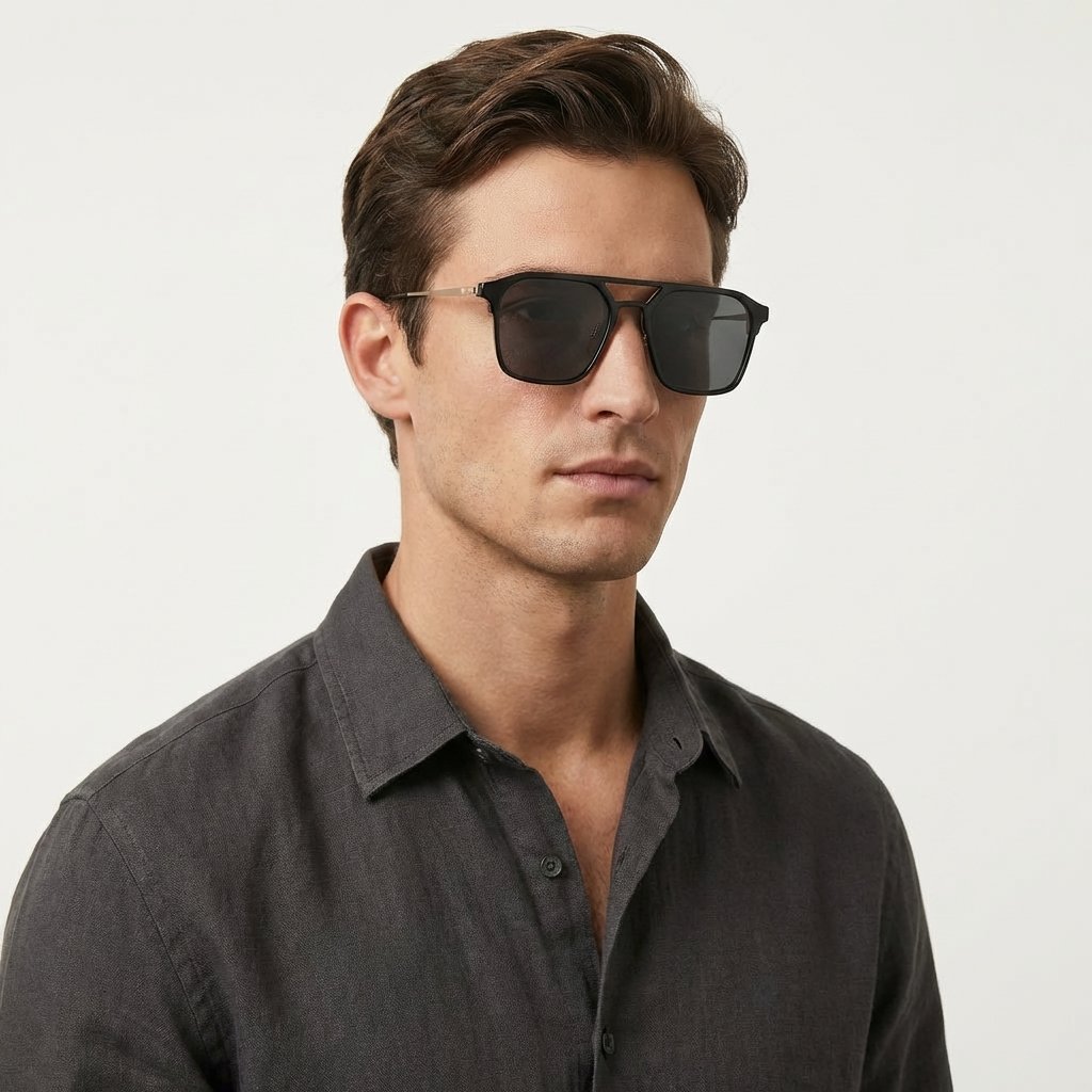 OG Midnight Blade | Black Frame Geometric Aviator Sunglasses