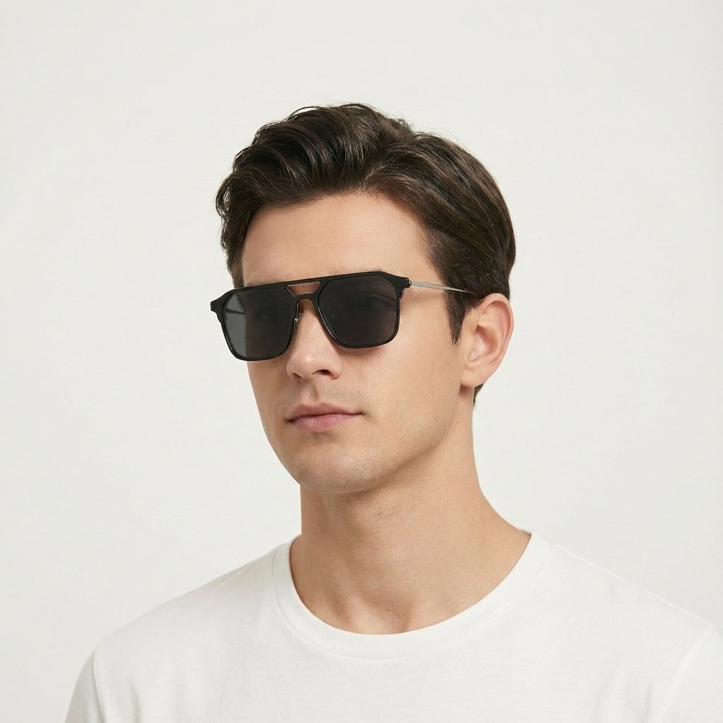 OG Midnight Blade | Black Frame Geometric Aviator Sunglasses