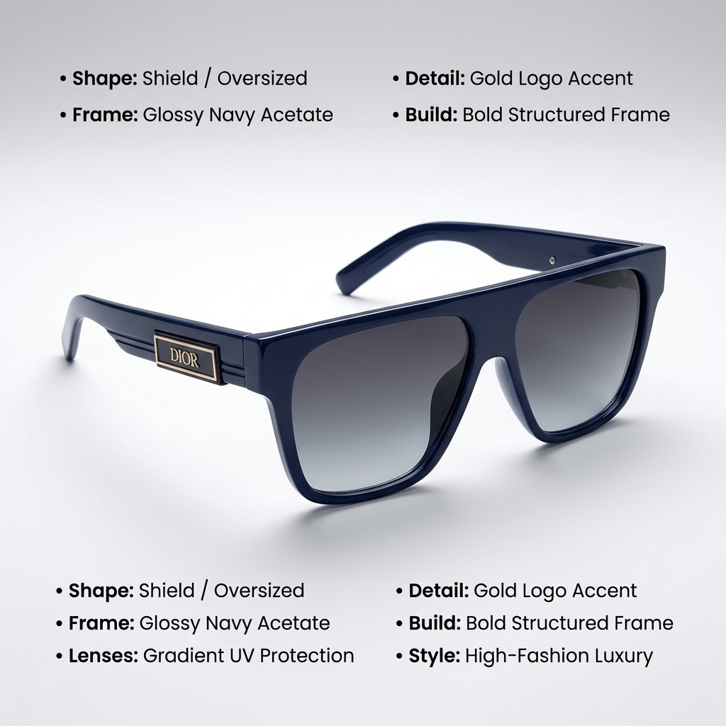 OG Midnight Crest | Luxe Shield Square Sunglasses