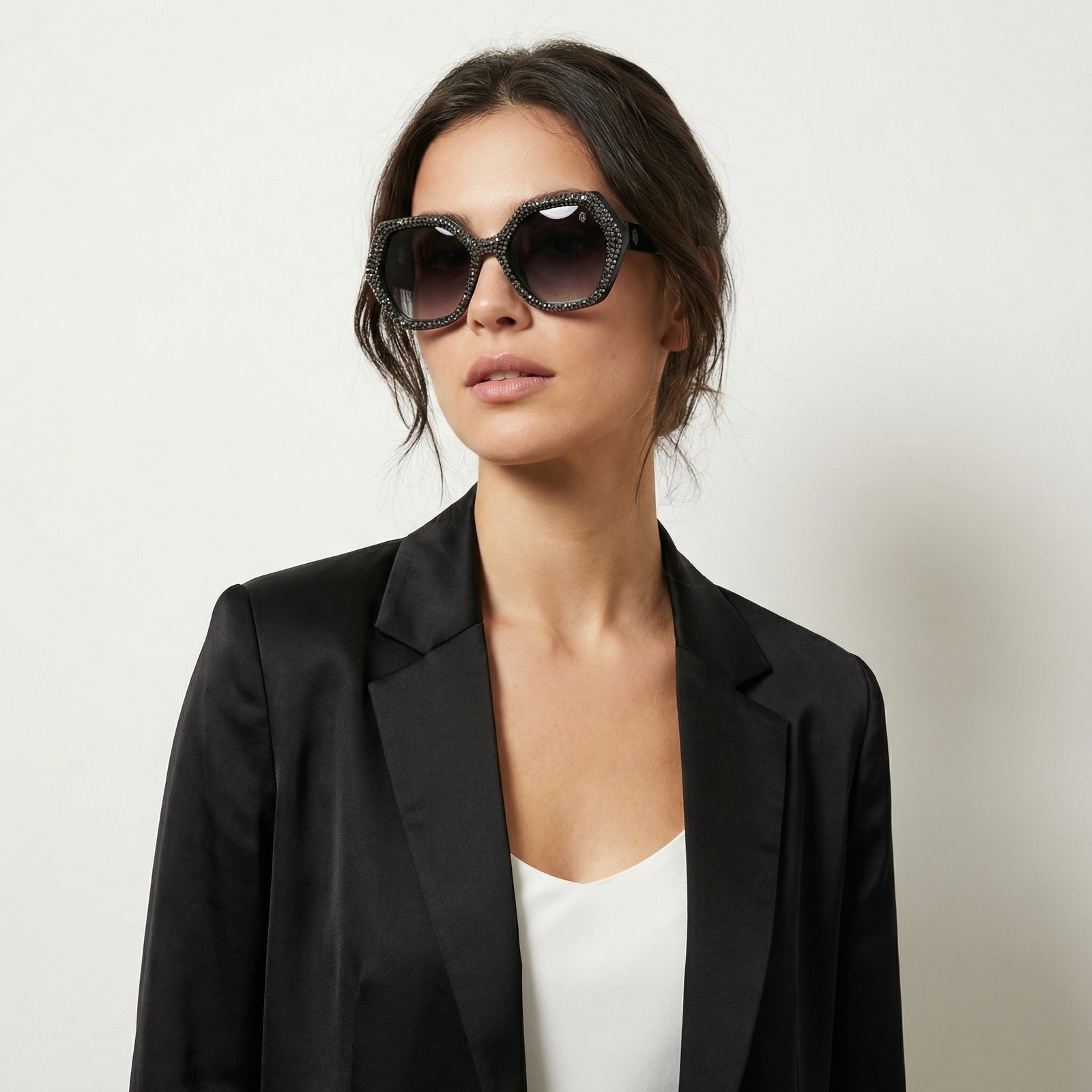 OG Midnight Glam Oversized Sunglasses | Black Crystal Embellished Luxury Statement Shades for Women