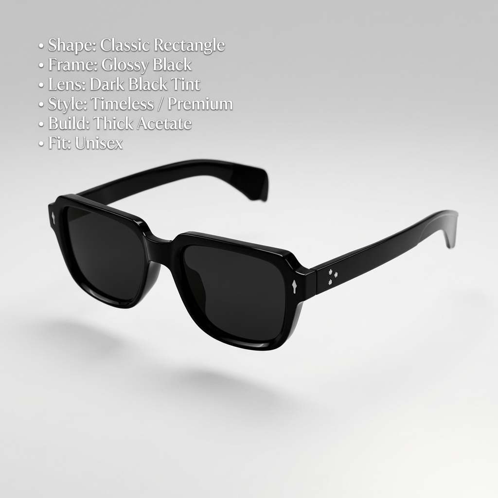 OG Midnight Ice | Classic Blue Tint Square Sunglasses