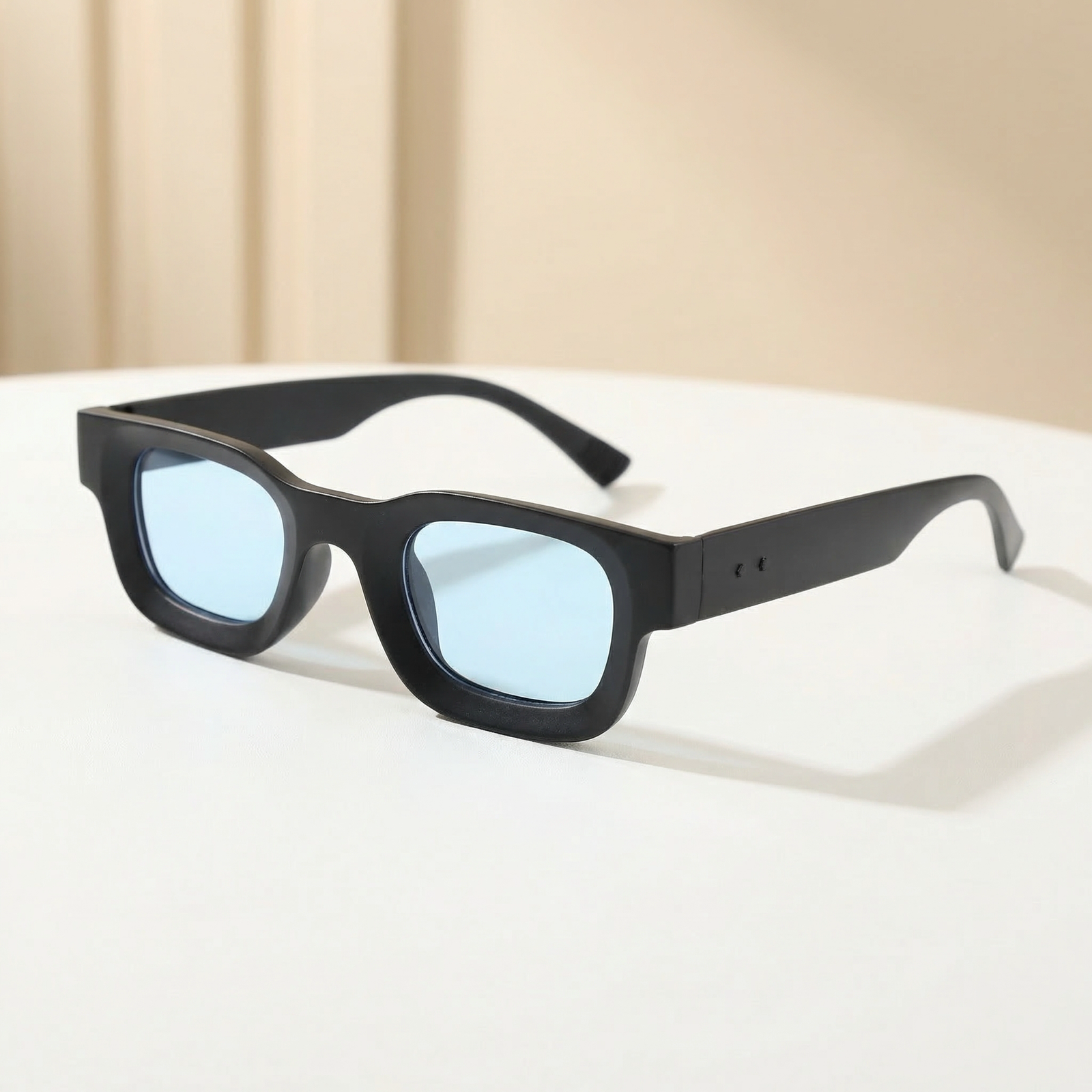 OG Midnight Ice | Matte Black Slim Rectangle Sunglasses