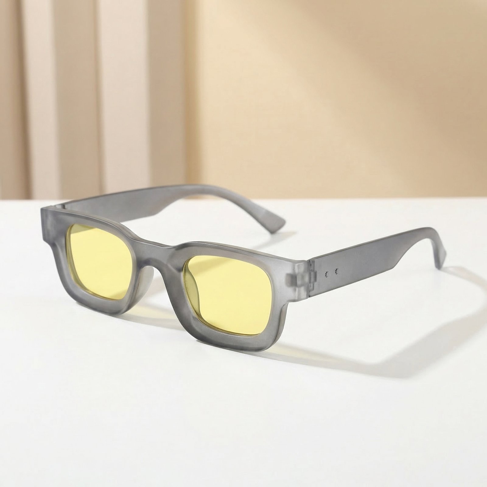 OG Midnight Ice | Matte Black Slim Rectangle Sunglasses