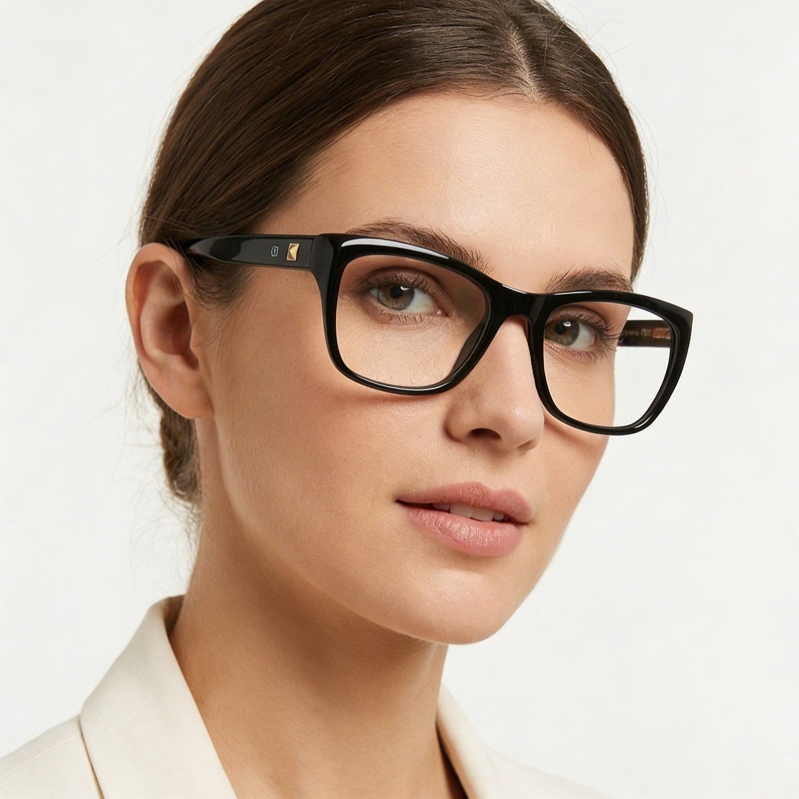 OG Midnight Prime Full Rim Square Eyeglasses | Classic Glossy Black Lightweight Optical Frame for Women