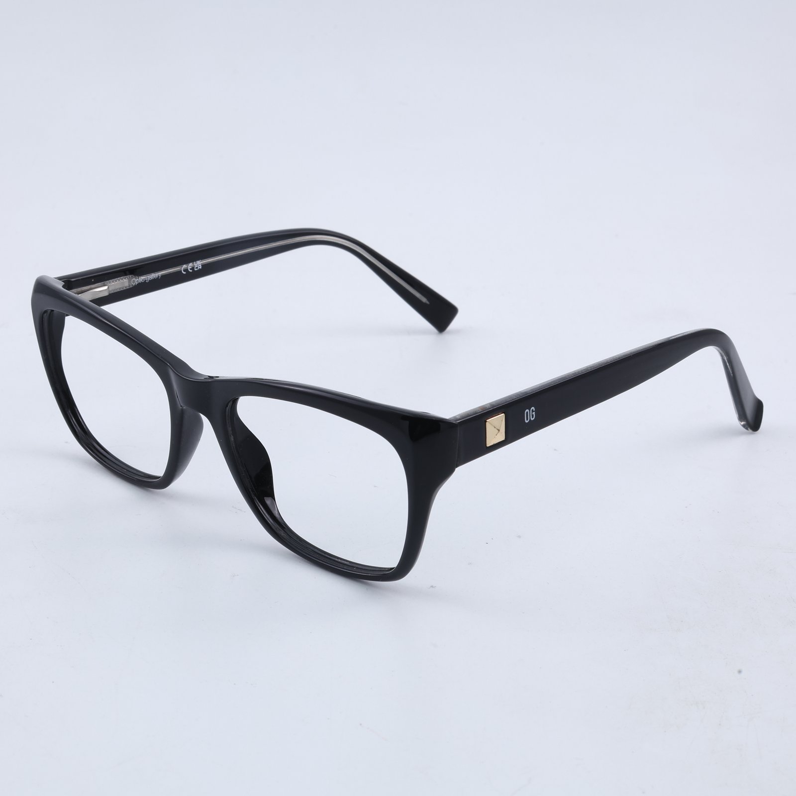 OG Midnight Prime Full Rim Square Eyeglasses | Classic Glossy Black Lightweight Optical Frame for Women