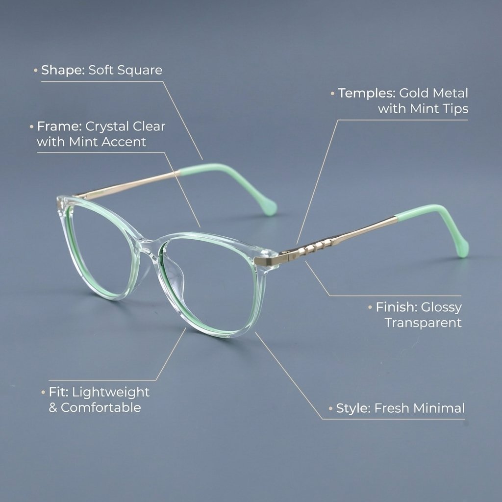 OG Mint Crystal | Fresh Green Transparent Eyeglasses