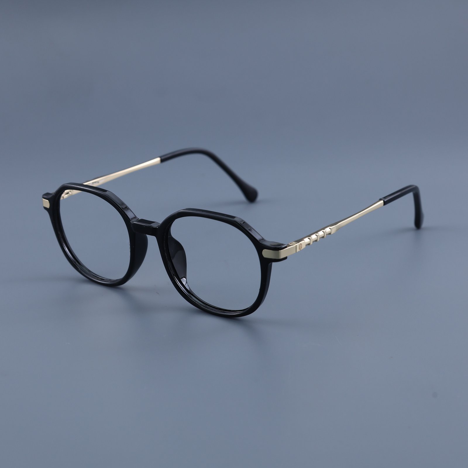 OG Monarch Round | Black & Gold Premium Eyeglasses