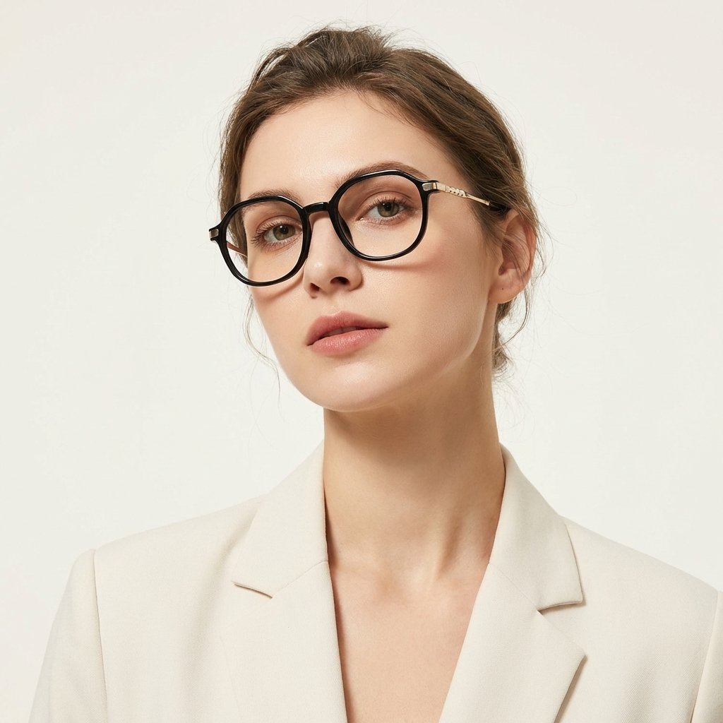 OG Monarch Round | Black & Gold Premium Eyeglasses